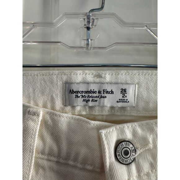 Abercrombie & Fitch 90s Relaxed Hi Rise Jeans Floral Embroidery, Size 26 2R, NWT - Picture 8 of 10